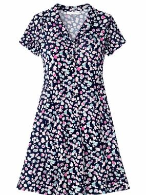 One the land Flowy A-Line Dress Size S Navy Confetti Print Pockets Cute Casual